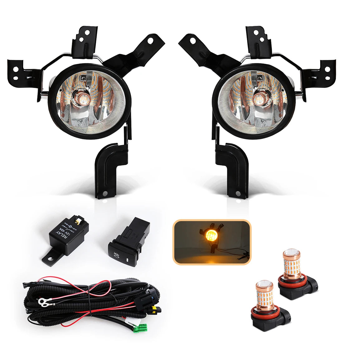 For Honda CRV CR-V 2007 2008 2009 Fog Lamps DRL Front Bumper Daylights Daytime Running Light Halogen LED Bulbs Car Accessories