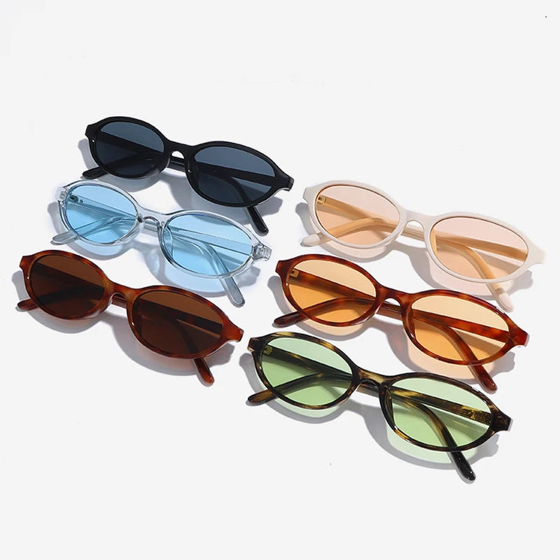JNPCXI New Small Sunglasses Women Fashion Tea Shades UV400 Retro Rivets Men Punk Sun Glasses