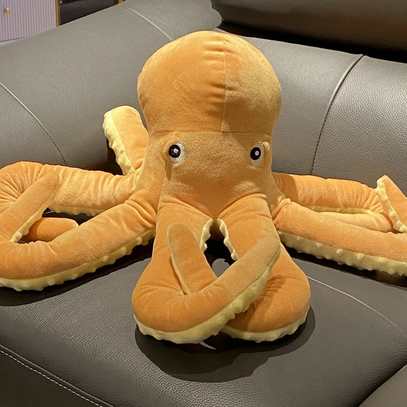 Simulation Yellow Octopus Plush Toy Lifelike Stuffed Animals Plushies Doll Cartoon Soft Pillow for Girls Boys Birthday Gifts