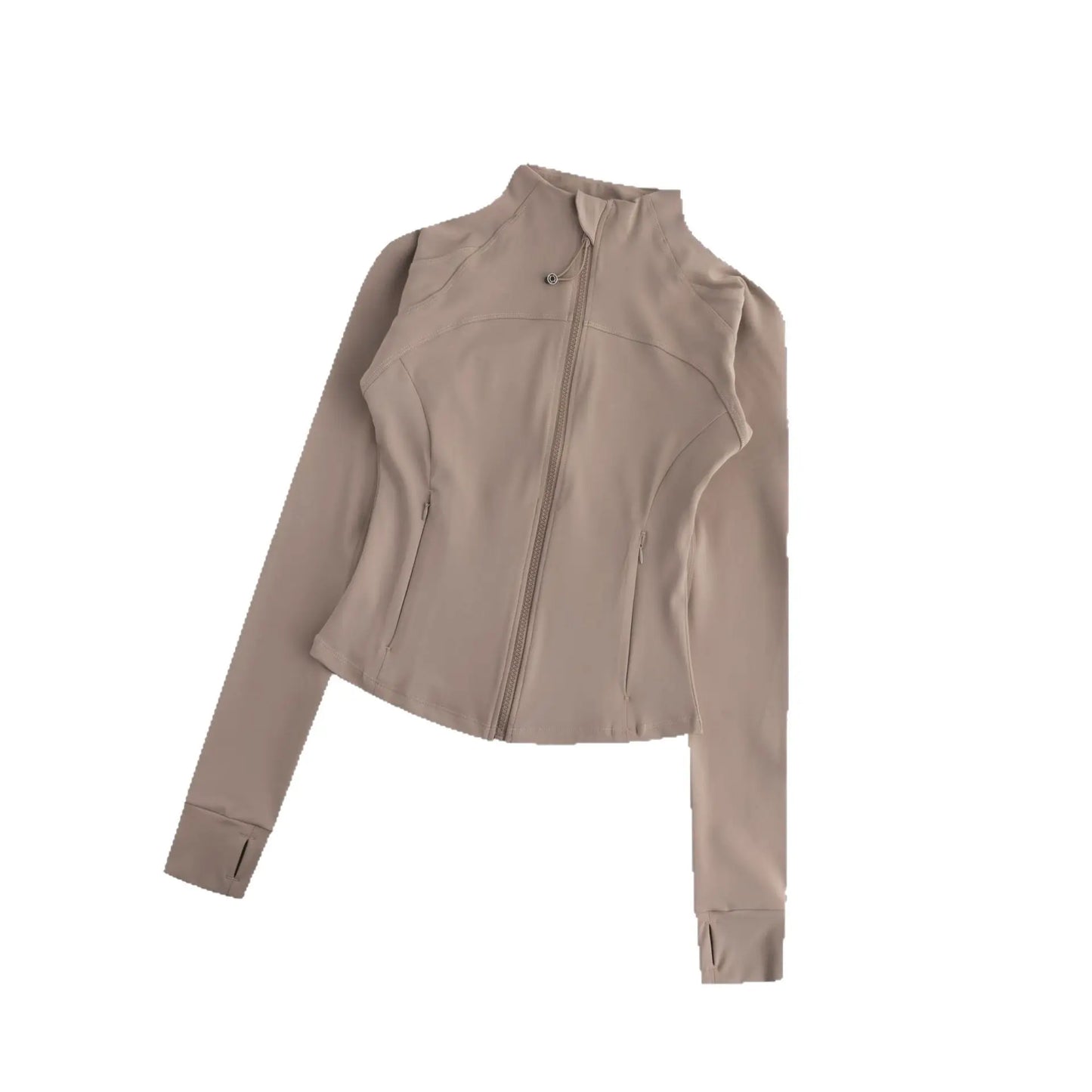 Women's Sports Yoga Jacket, High-Elasticity Zip-Up Long-Sleeve Crop Top, Suitable for Fitness and Workouts 。