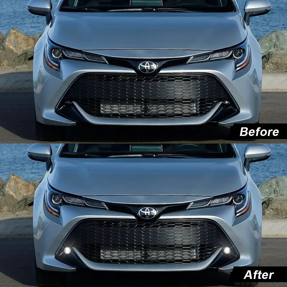 For Toyota Corolla Cross 2020 2021 2022 2023 Led Fog Lamp DRL Daytime Running Lights White Headlight Foglights Waterproof 12V