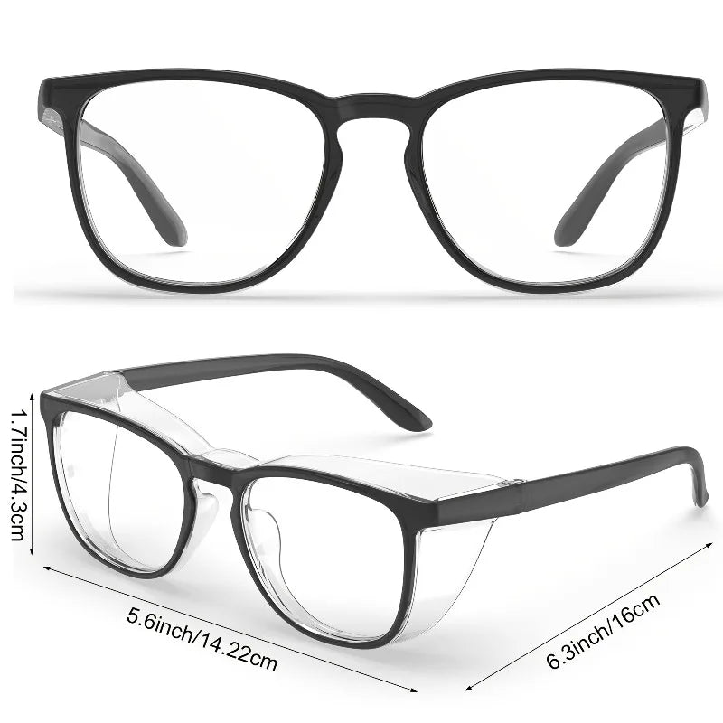 2 Pairs of Anti-fog Safety Goggles with Transparent Lenses - Scratch-resistant, Impact-resistant Protective Eyewear