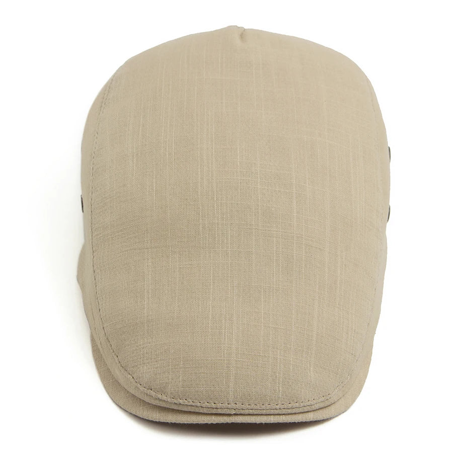 Men Linen Flat Cap Summer Breathable Newsboy Ivy Gatsby Beret Hat Wmoen Casual Vintage Driving Cabbie Hat With Ventilation Holes