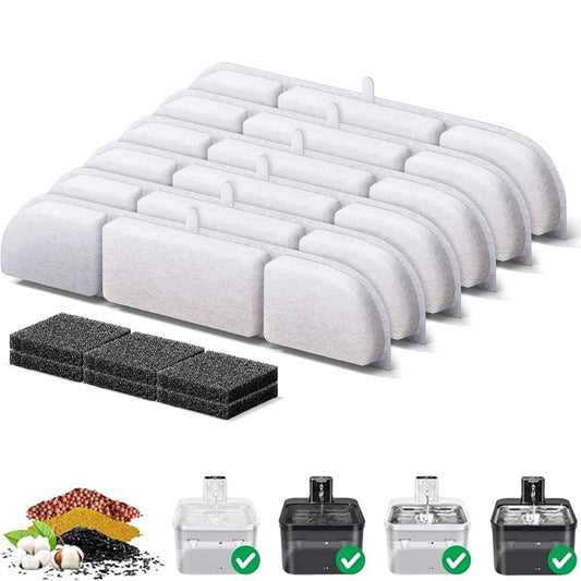 6/8/12/14/16PCS Activated Carbon Replacement Filters Pet Auto Drinking Fountain