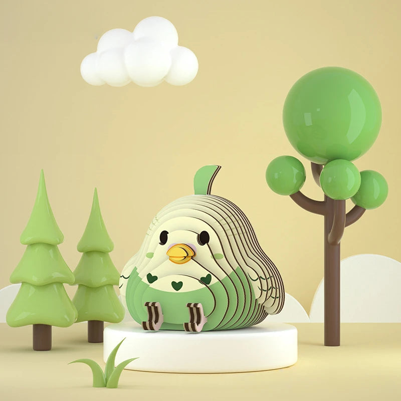 Animal 3D Paper Puzzle For Kids Educational Toys Parrot Theme Funny DIY Manual Assembly Three-dimensional Model Toy For Boy Girl