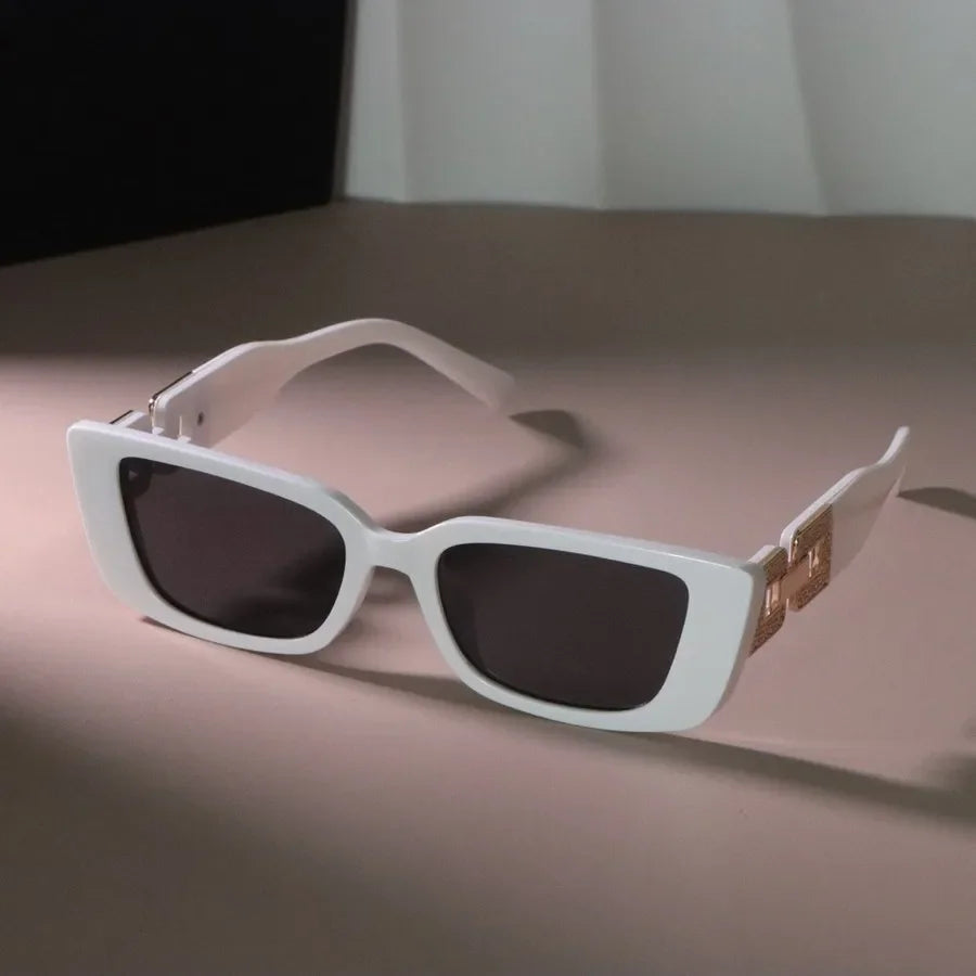 White gray Square Designer Sunglasses Women Small Frame Mirror Fashion glasses