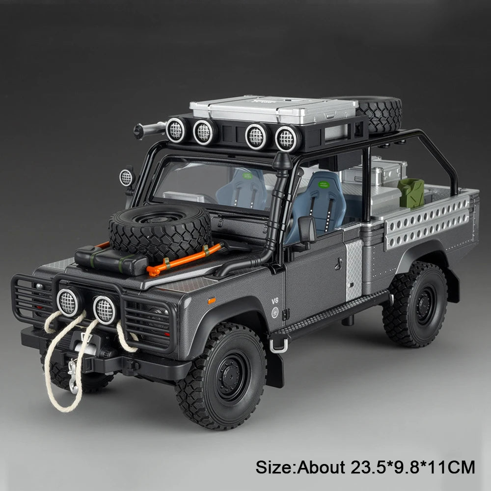 1:24 Land Rover Defender 110 Range Rover Miniature Model Diecast Alloy Car Toys Doors Opened Pull Back Vehices Boy Birthday Gift