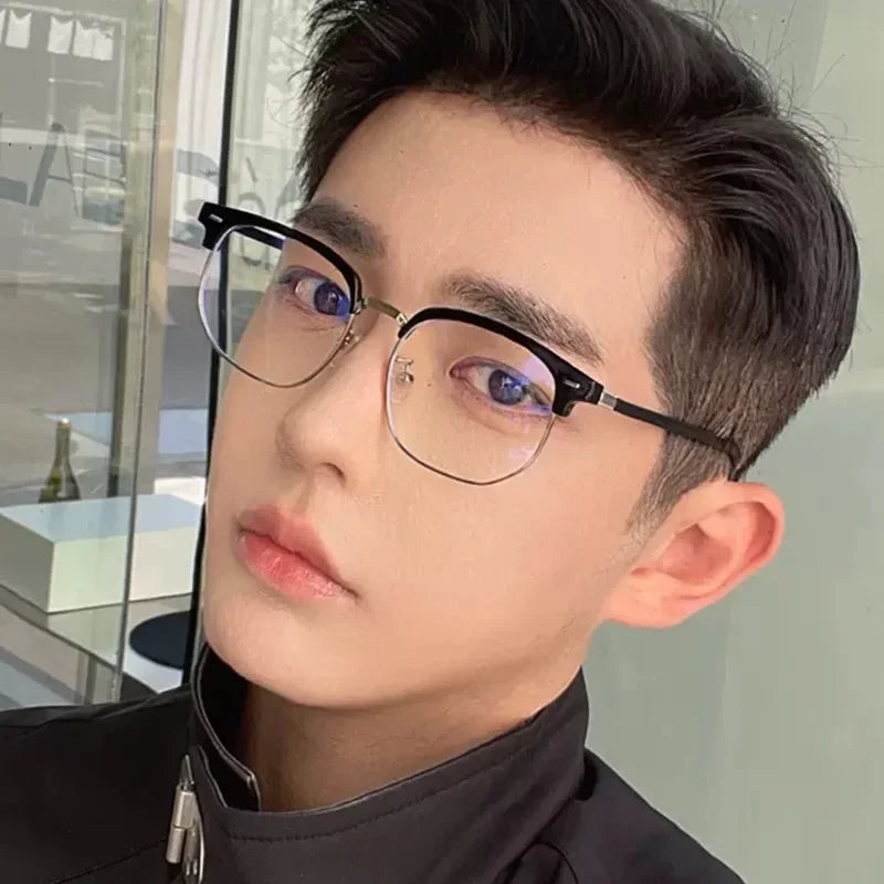 Photochromic Anti Radiation Glasses Eyeglass Eyeglasses for Woman Men Vintage Eyebrow Frame Glasses Fashion Eyewear