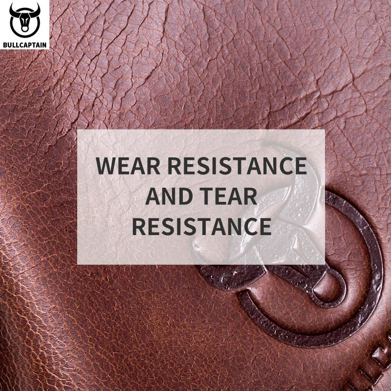 BULLCAPTAIN Men's Genuine Leather Waist Bag Casual Retro Mountaineering Bag Multifunctional Latch Lock Crossbody Chest Bag