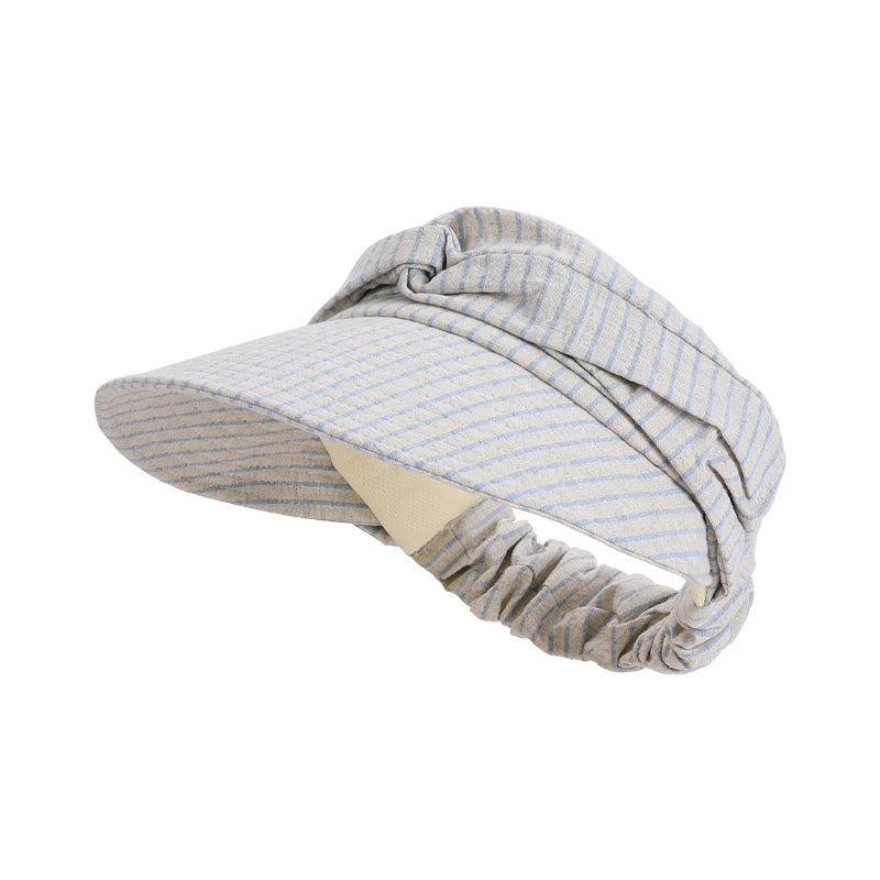 Summer outdoor sun protection hat - Children's Japanese-style striped pleated sun hat. Fashionable, versatile, high-end, wide-br