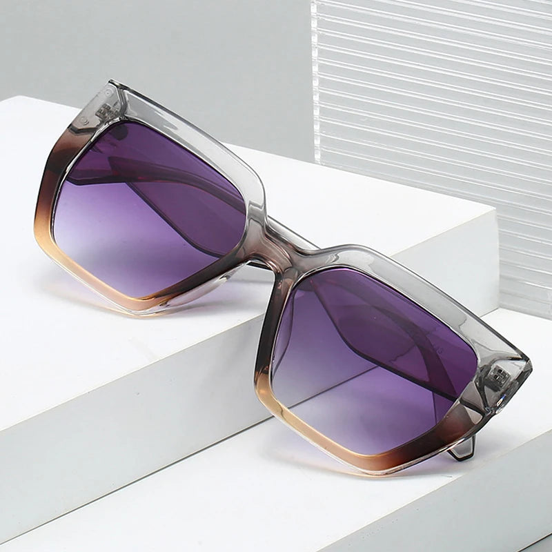 JNPCXI Ins Popular Fashion Square Sunglasses Women Retro Rivets Men Trending Leopard Green Sun Glasses Shades UV400