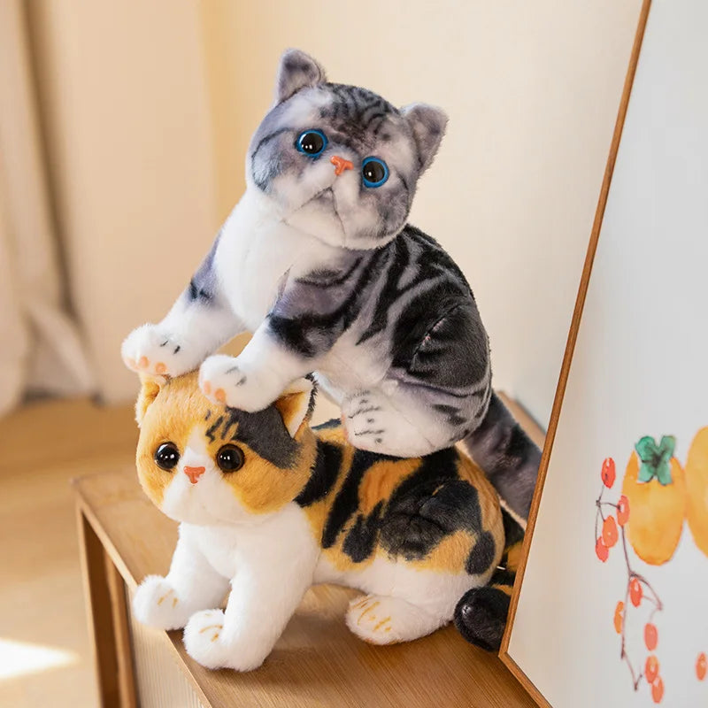 Big Face Garfield Cat Doll Simulated Animal Plushie Stuffed Like Real Striped Three Colors Plush Little Kitten Peluche Kids Gift