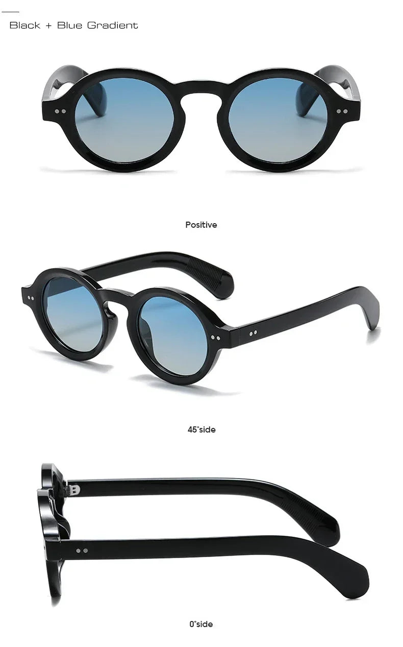 JNPCXI Retro Round Women Polarized Sunglasses Fashion Rivets Decoration Men Punk Shades UV400 Leopard Sun Glasses