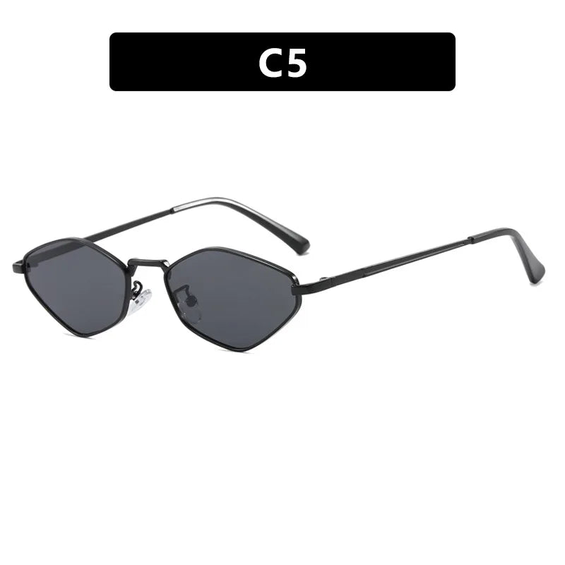 JNPCXI Polygon Women Fashion Sunglasses Shades UV400 Retro Rivets Metal Men Trending Sun Glasses