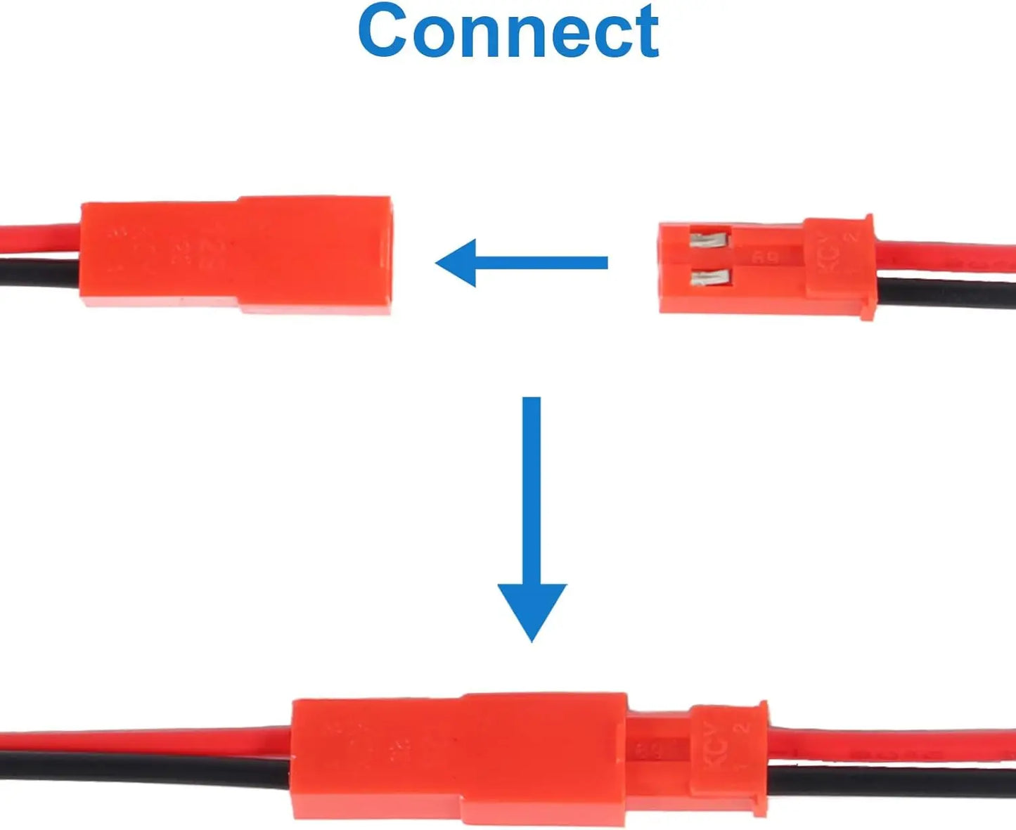 20 Pairs JST Plug Connector 2 Pin Male Female Plug Connector Cable Wire for LED Lamp Strip RC Toys Battery