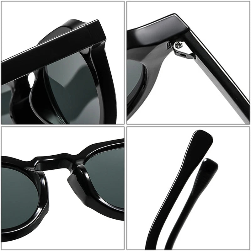 JNPCXI New Fashion Round Sunglasses Women Punk Leopard Gradient Shades Men Trending Rivets Sun Glasses UV400