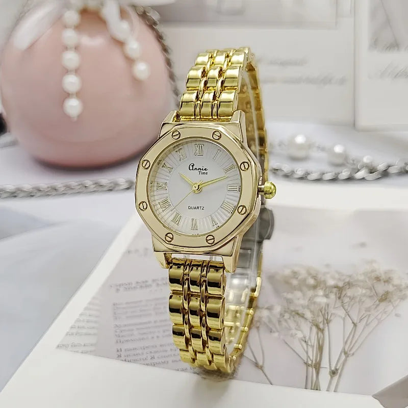 Top Brand Ladies Watches Fashionable Golden Wristwatch Montre Strap Clock Quartz Watch Women's Clock Reloj De Mujer Dropshipping