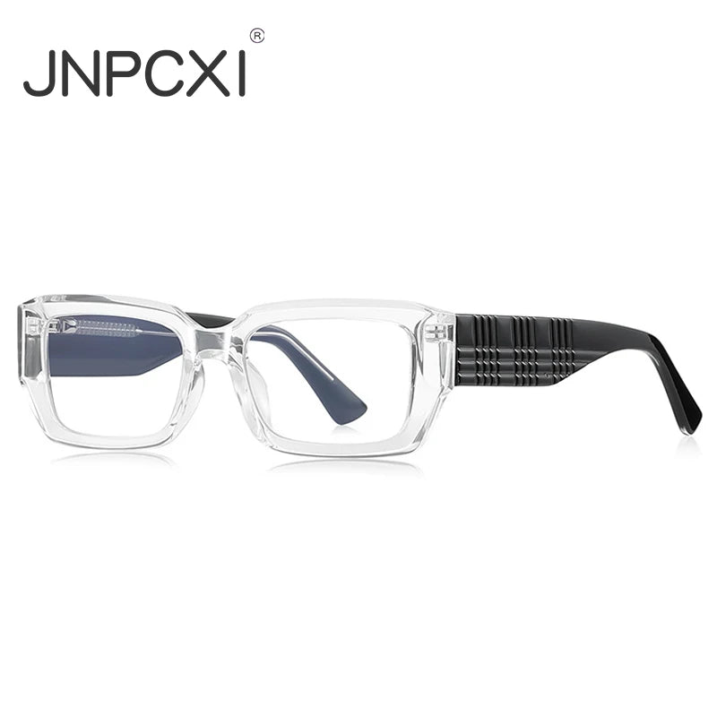 JNPCXI New Transparent Rectangle Anti Blue Light Reading Glasses Women Fashion Square Myopia Prescritption Computer Eyewear