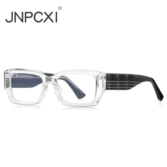 JNPCXI New Transparent Rectangle Anti Blue Light Reading Glasses Women Fashion Square Myopia Prescritption Computer Eyewear