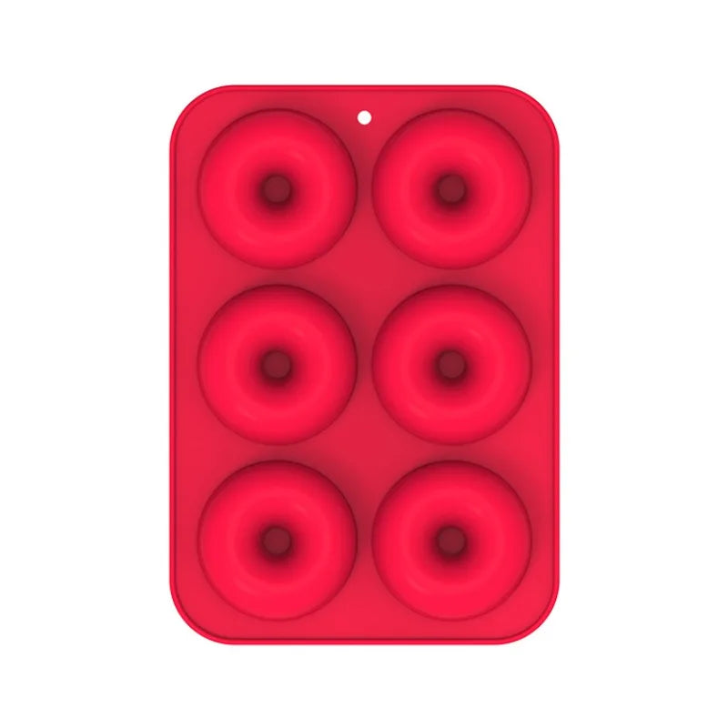 1pc 6-Cavity Silicone Donut Mold, Oven-Safe Silicone Round Donut Mold, Food-Grade Donut Baking Pans for Birthday Holiday Treats