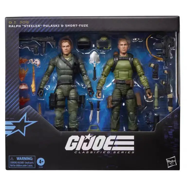 Original Hasbro G.I. Joe Classified Series 181 Ralph 'Steeler' Pulaski & Short-Fuze Action Toy Figure Models