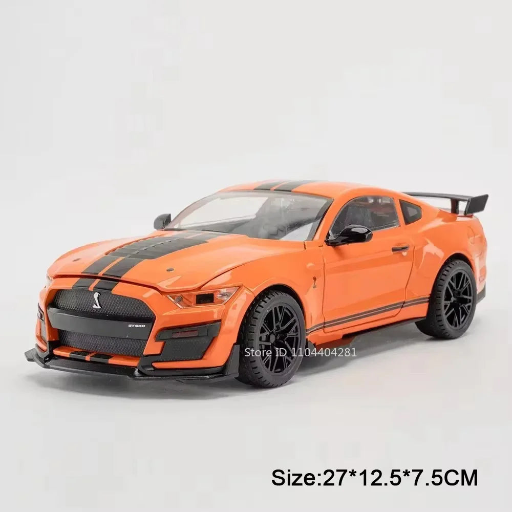 Large Size 1/18 Mustang Shelby GT500 Alloy Diecasts Sports Car Models 4 Doors Can Be Opened Metal Vehicles for Kids Toys Gifts
