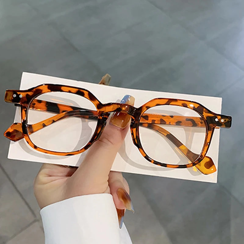 JNPCXI New Retro Small Square Men Glasses Frame Fashion Punk Eyewear Clear Anti-Blu-Ray Women Optical Frame Computer