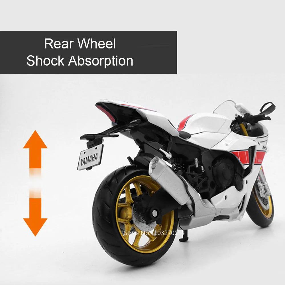 1:12 Scale Yamaha YZF-R1M Model Car Toy Racing Motorcycle Simulation Diecast Front Wheel Steering Toy Series Boy Gift Collection