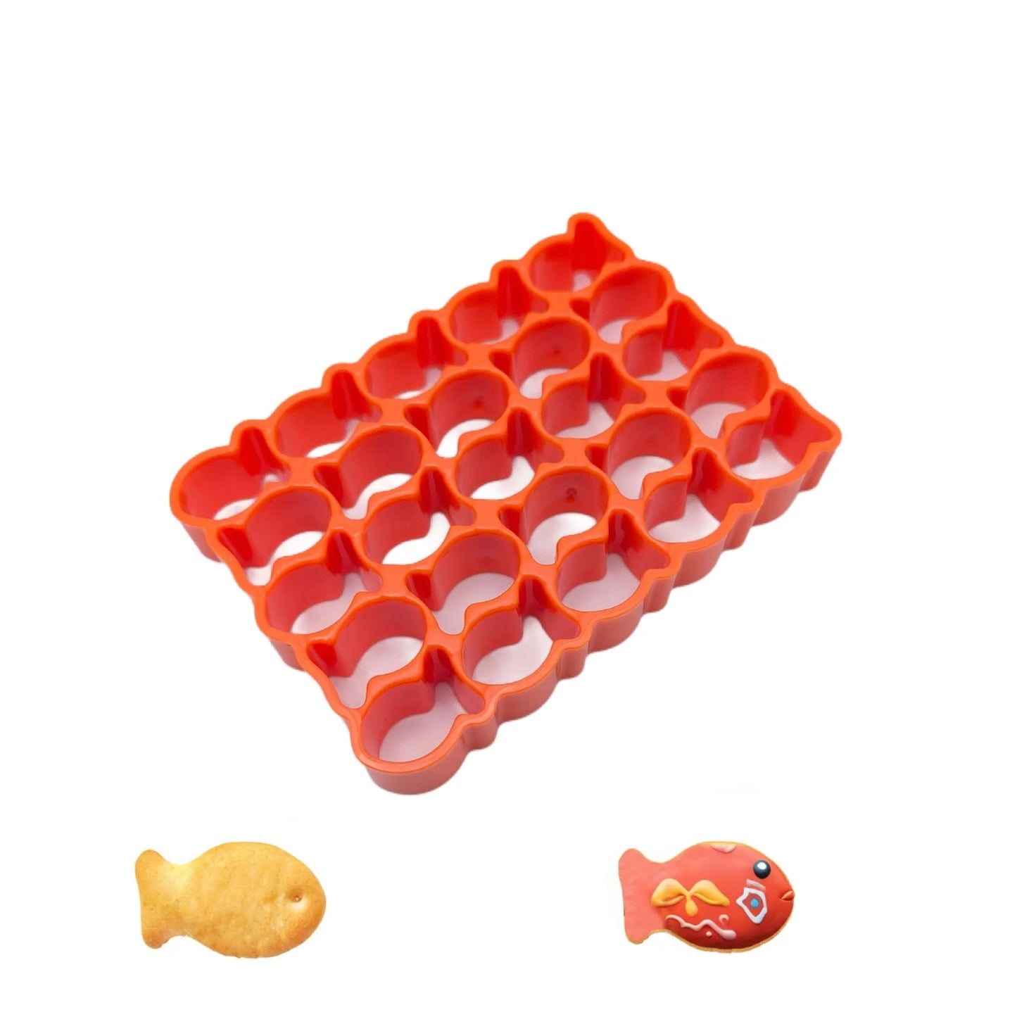 Mini Baking Fondant Gold Fish Cutter Molds Gold Fish Cracker Cutter Reusable Fish-Shaped Maker Treats Baking Mold for Biscuits