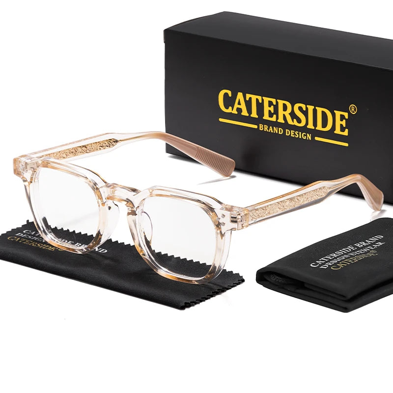 CATERSIDE Anti Blue Light Glasses for Men TR90 Frame High Quality Retro Square Computer Reading Glasses Women Optical Eyewear