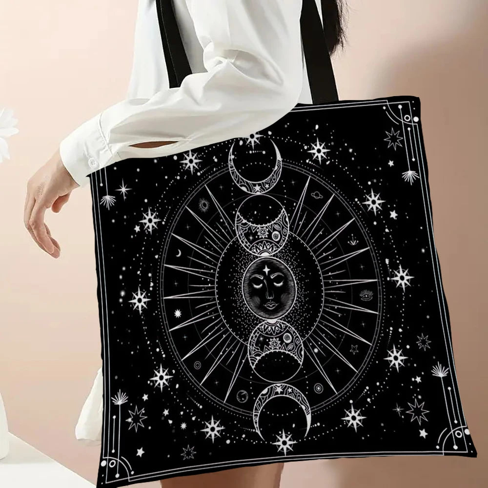 High-Definition Digital Tree Life Pattern Tote Bag, Mythology Reusable Shop Bag