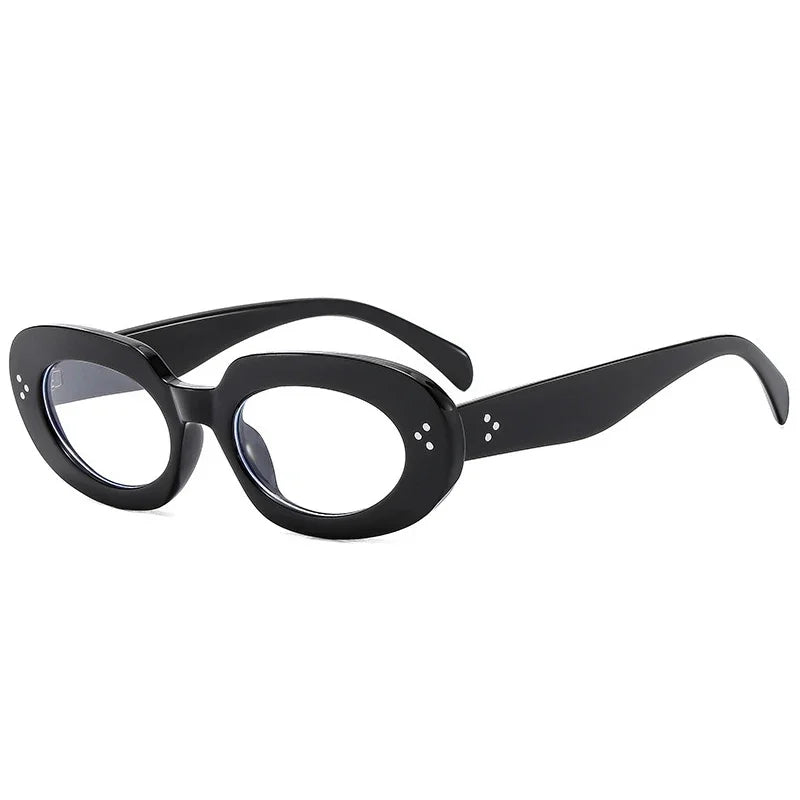 JNPCXI New Oval Women Fashion Sunglasses Shades UV400 Retro Punk Rivets Men Sun Glasses