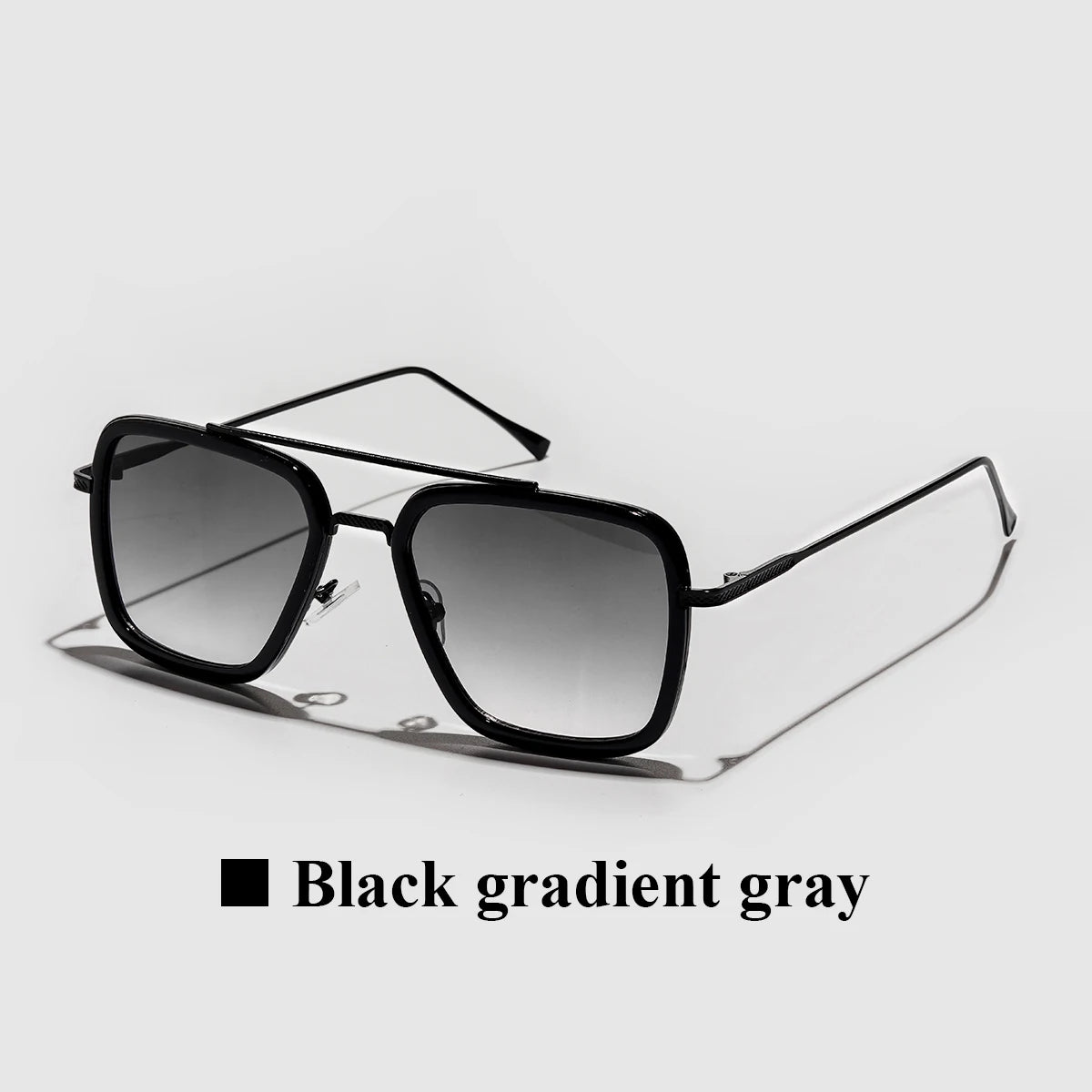 Ruiao 2026 Square Mens Designer Sunglasses Metal Frame Gradient Luxury Shades UV400 Rectangle Pilot Sun Glasses for Men