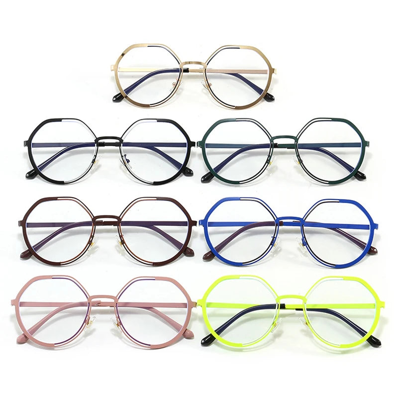 JNPCXI Round Eyeglasses Retro Trendy Lightweight Frame Comfortable Wear Glasses Women