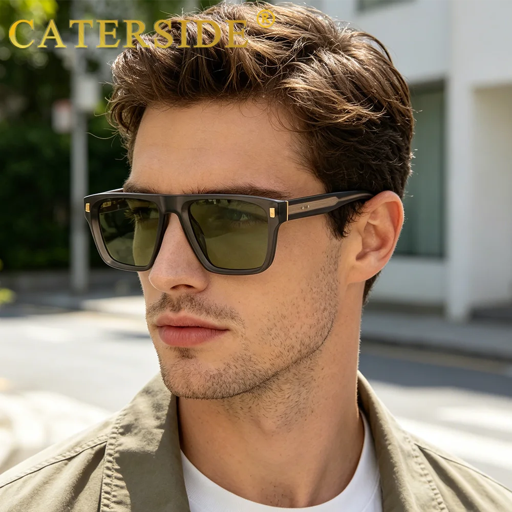 CATERSIDE New Retro Men's Sunglasses Square Frame Fashionable Sun Glasses Women's Outdoor Travel Beach Summer Glasses UV400