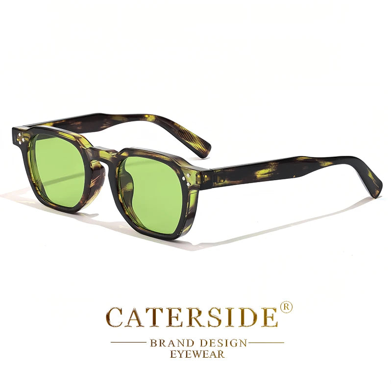 CATERSIDE Retro Square Sunglasses Men Punk Fashion Brand Sun Glasses for Women Travel Party UV400 Summer Style Lunette De Soleil
