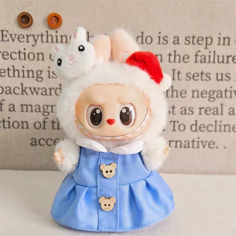 Labubu Clothes For 15-17CM I II III Labubu Outfits Mini Plush Cotton Idol Doll Universal Clothing  Party Accessories Gifts