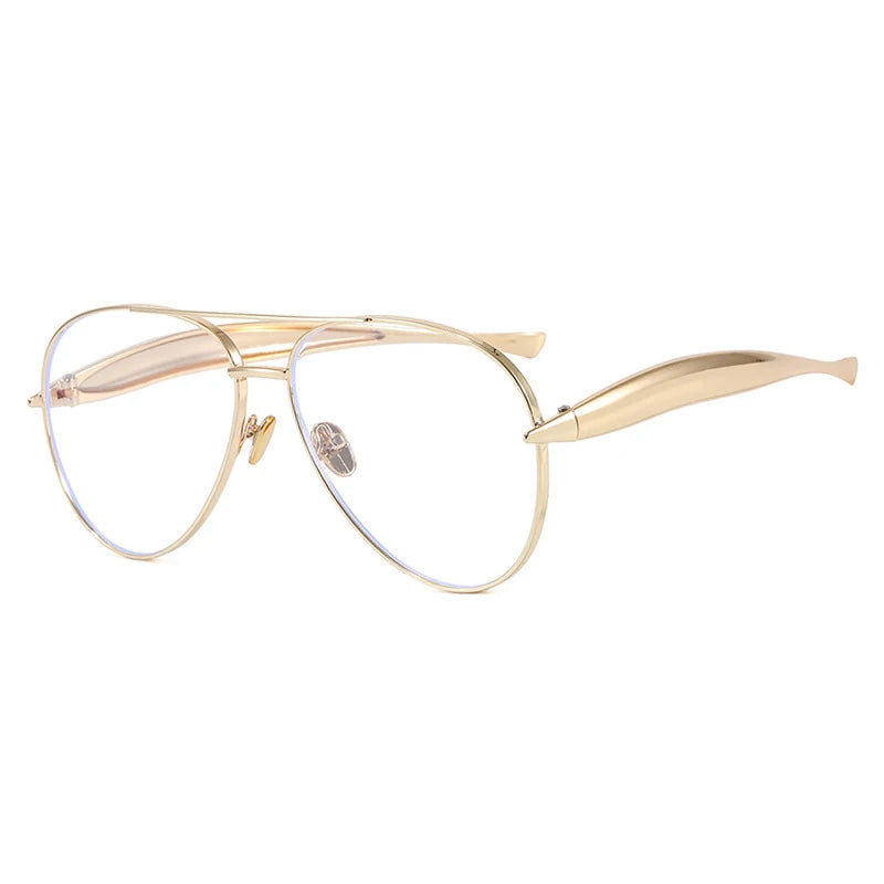 JNPCXI New Y2k Vintage Metal Pilot Sunglasses for Women Men Punk Popular Outdoor Driving Luxury Sun Glasses Shades UV400