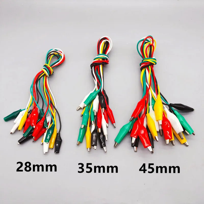 10pcs/pack Alligator Clips Electrical DIY Test Leads Alligator Double-ended Crocodile Clips Roach Clip Test Jumper Wire
