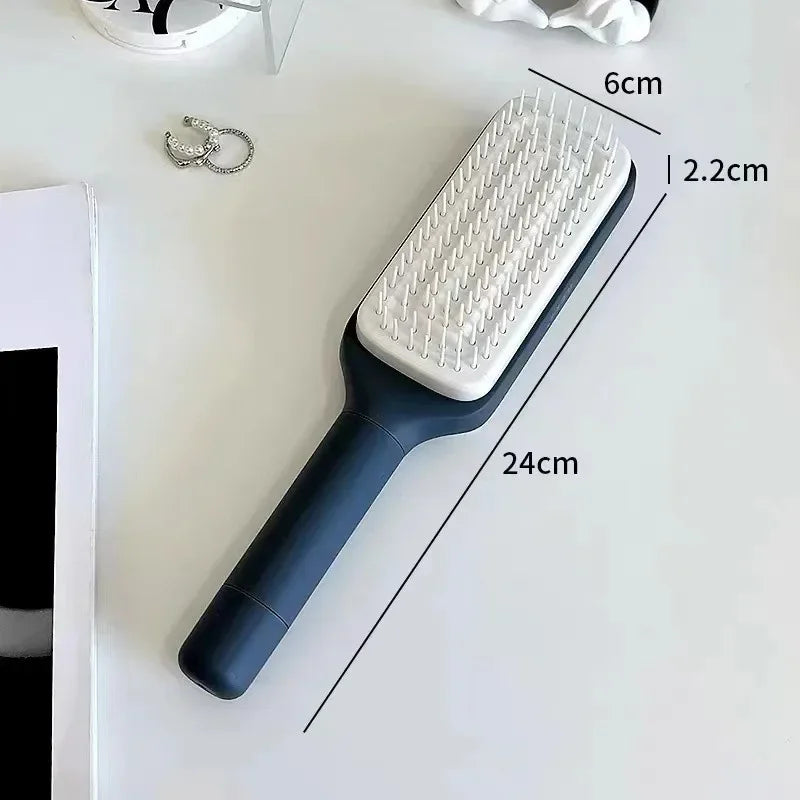 Automatic Cleaning Rotating Hair Comb Massage, Women's Anti-static Hair Comb