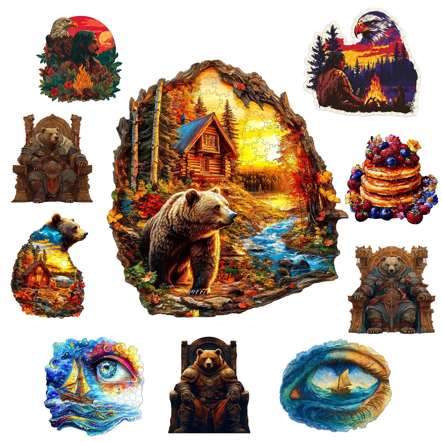 Animals And Nature Wooden Puzzle Creative Wooden Decor Christmas and Halloween Gift Toy for Teen and Kid