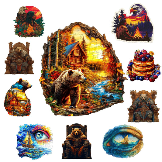 Animals And Nature Wooden Puzzle Creative Wooden Decor Christmas and Halloween Gift Toy for Teen and Kid