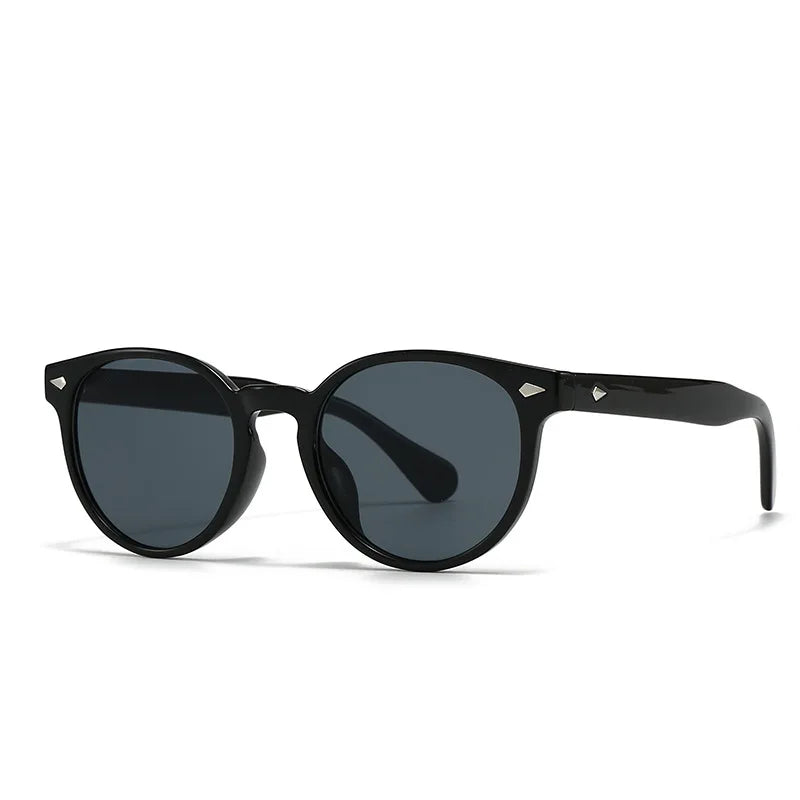 JNPCXI New Fashion Round Sunglasses Men Shades UV400 Retro Rivets Women Trending Yellow Sun Glasses Shades UV400