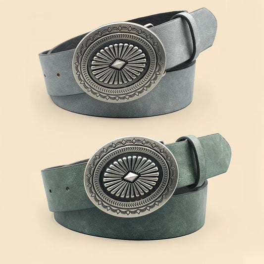 Vintage Simia Carving Western Style Casual Belt Classic Decorative Belt Dress Jeans Shirt Accessories