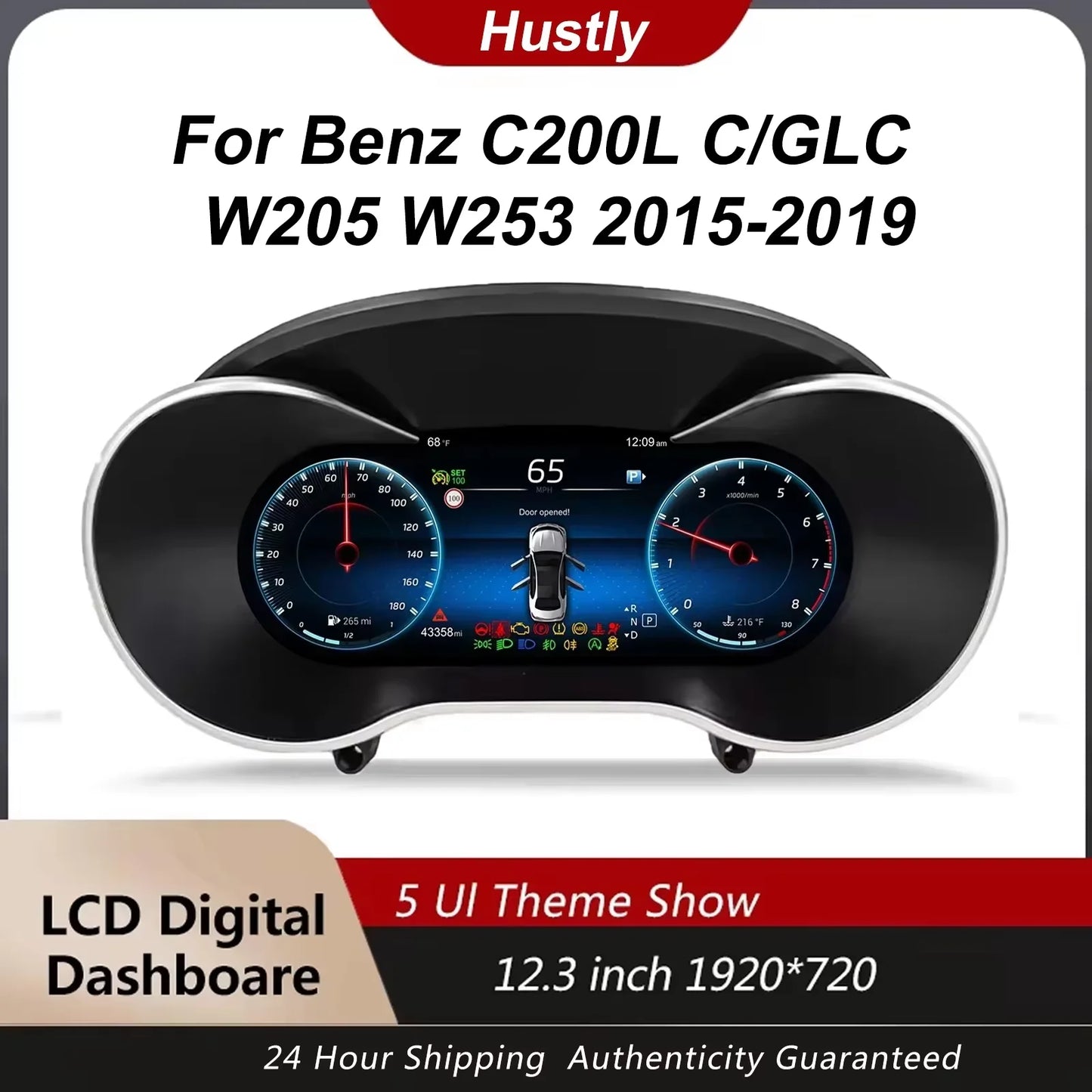 12.3-inch digital instrument cluster for Mercedes-Benz E-Class W212 (2014–2015) NTG 4.5 Cluster instrument panel Speedometer