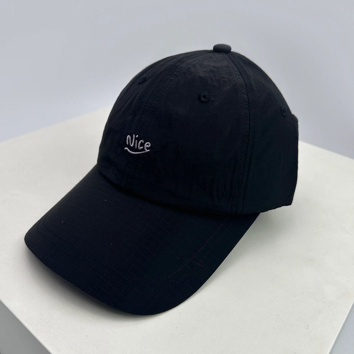 New Unisex Embroidered Nice Letters Simple Baseball Hats Breathable Quick Drying Sunshade Peaked Caps Versatile Small Lattice