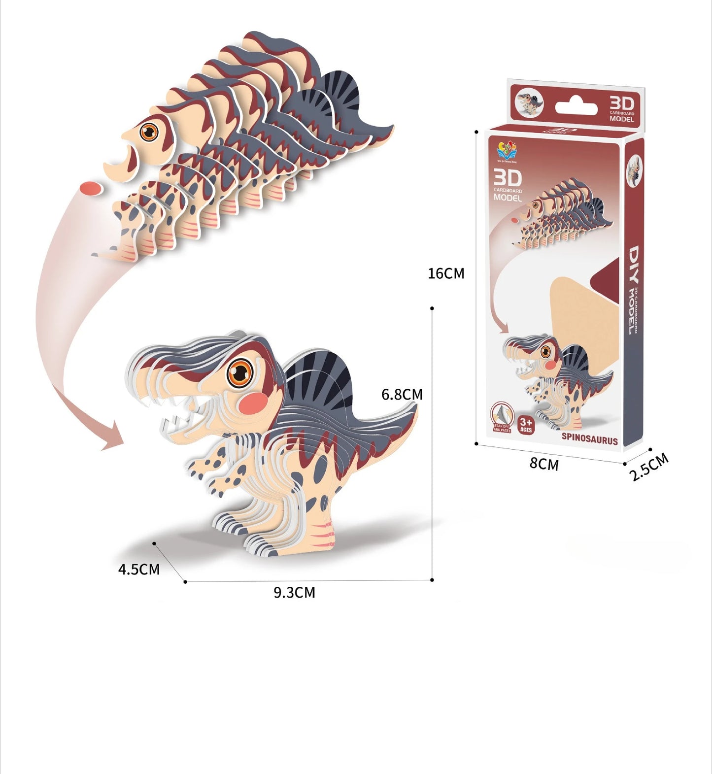 3D Animal Puzzle for Kids - DIY Dinosaur Ocean Safari Paper Crafts, Educational toy for Preschool Learning Activities