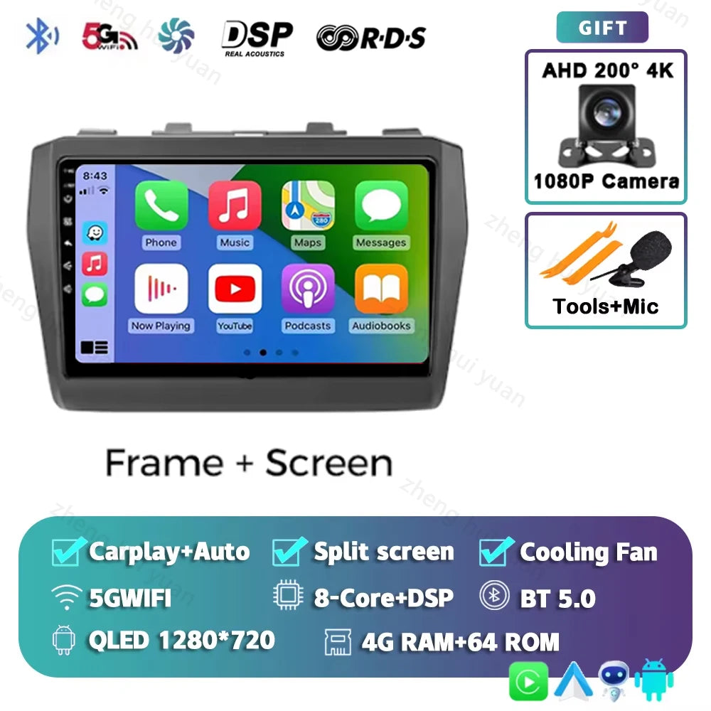 CarPlay Auto Android 15 For Suzuki Swift 2017 2018 2019 2020 2021 Car Radio Multimedia navigation video DVD Autoradio Stereo 4G