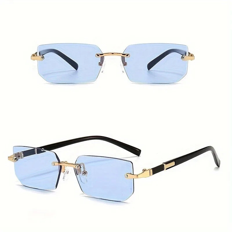 1PairY2K Inspired Rimless Fashion Glasses Decorative Eyewear for Men and Women Perfect for Casual Streetwear Parties and Holiday