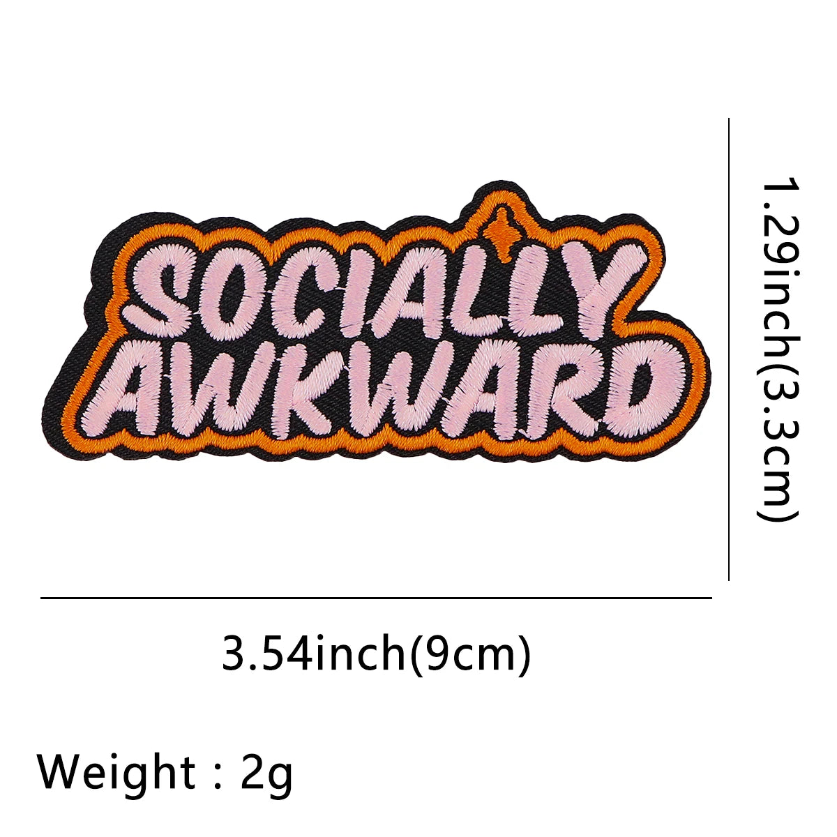 Social Awkward Patch Letters Embroidery Patch Iron On Patches For Clothing Thermoadhesive Patches On Clothes DIY Sew Badges